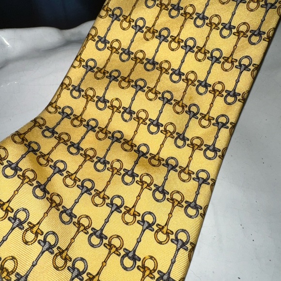 GUCCI - 💛Yellow Equestrian Tie! Derby - 🐎 Snaffle Bit Pattern - Picture 4 of 15